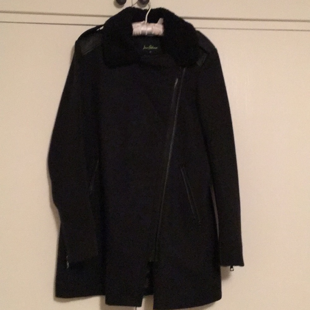 Sam Edelman black leather trimmed jacket